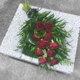 Preview image for  Mourning bouquet with red roses and greenery – P8
