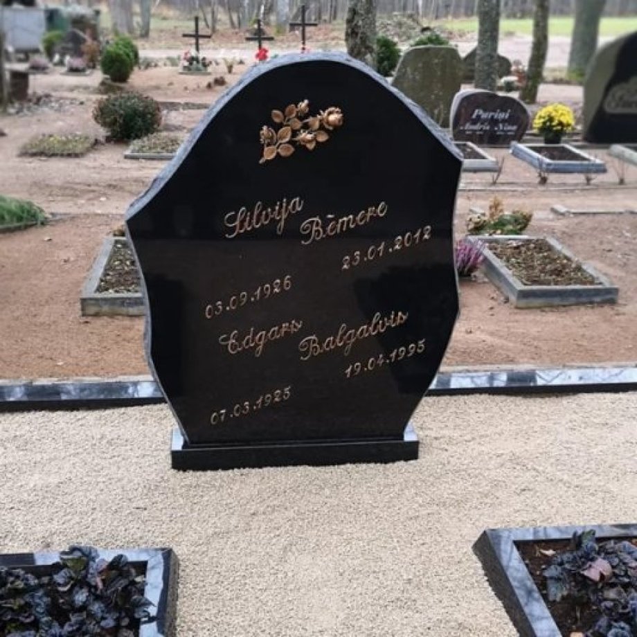Elegant rough-hewn granite headstone