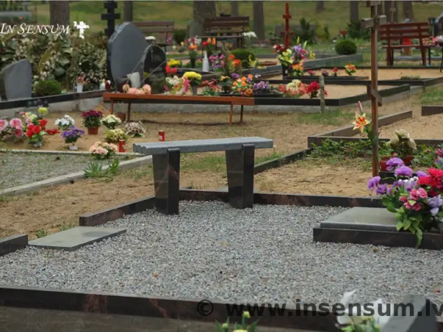 Granite grave bench